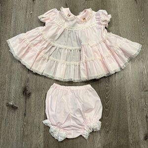 Vintage 1970s Bryan pastel pink baby dress
